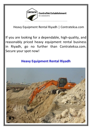 Heavy Equipment Rental Riyadh  Contrateksa.com