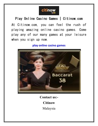 Play Online Casino Games  Citinow