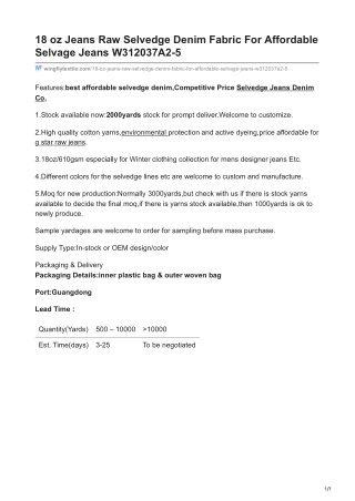 wingflytextile.com-18 oz Jeans Raw Selvedge Denim Fabric For Affordable Selvage Jeans W312037A2-5