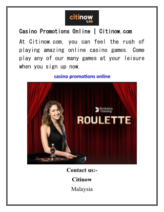 Casino Promotions Online  Citinow