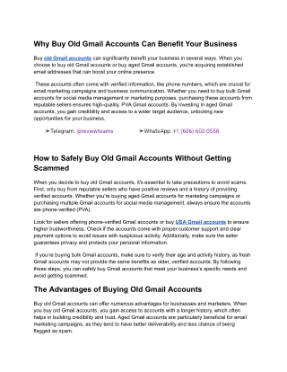 Why Buy Old Gmail Accounts Can Benefit Your Business