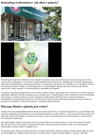 Konsulting ekologiczne: ochrona środowiska w firmie?