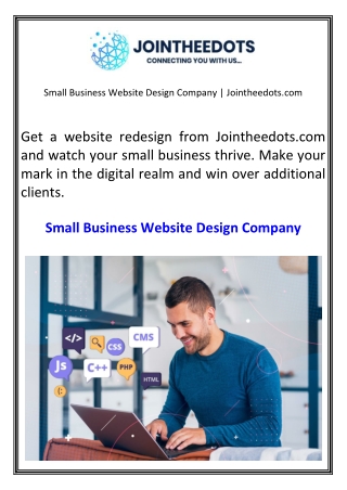 Small Business Website Design Company  Jointheedots.com