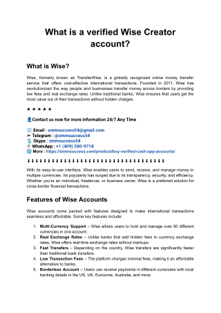 What is a verified Wise Creator account