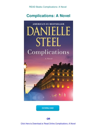 READ Books Complications A Novel