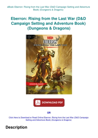 eBook Eberron Rising from the Last War (D&D Campaign Setting and Adventure Book) (Dungeons & Dragons