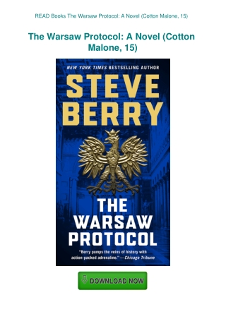 READ Books The Warsaw Protocol A Novel (Cotton Malone  15)