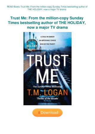 READ Books Trust Me From the million-copy Sunday Times bestselling author of THE HOLIDAY  now a majo