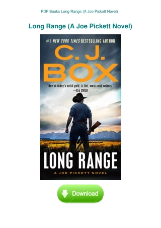 PDF Books Long Range (A Joe Pickett Novel)
