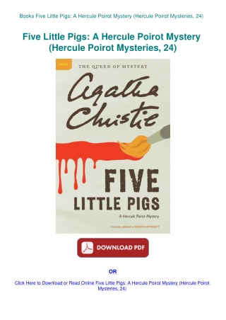 Books Five Little Pigs A Hercule Poirot Mystery (Hercule Poirot Mysteries  24)
