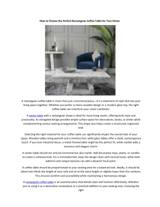 Choosing the Best Rectangular Coffee Table for Your Living Space