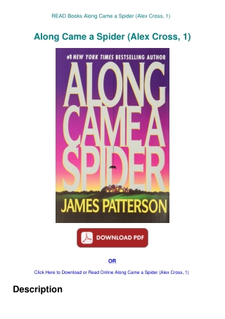 READ Books Along Came a Spider (Alex Cross  1)