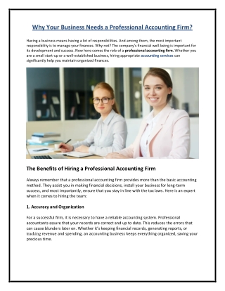 Why Your Business Needs a Professional Accounting Firm?