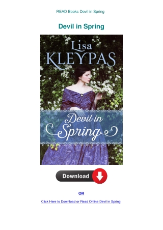 READ Books Devil in Spring