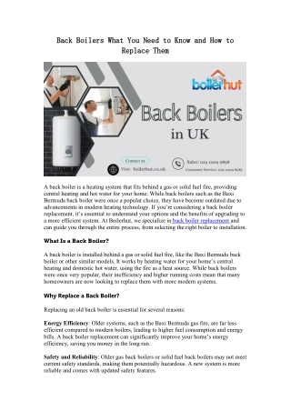 Comprehensive Guide to Back Boiler Replacement: Options, Grants, and More