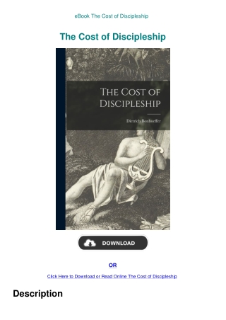 eBook The Cost of Discipleship