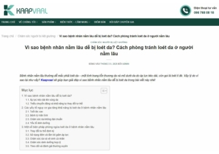 Vì sao bệnh nhân nằm lâu dễ bị loét da? Cách phòng tránh loét da ở người nằm lâu