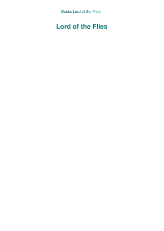 Books Lord of the Flies