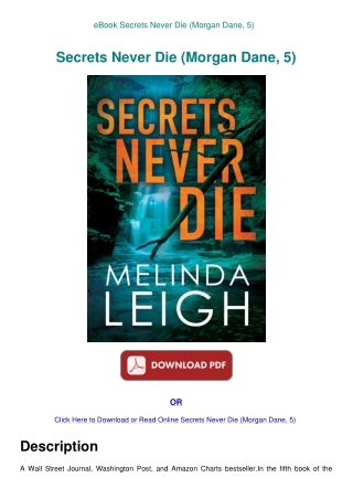 eBook Secrets Never Die (Morgan Dane  5)