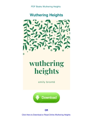 PDF Books Wuthering Heights