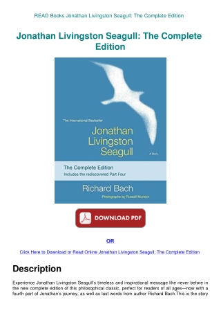 READ Books Jonathan Livingston Seagull The Complete Edition