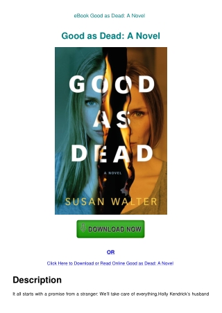 eBook Good as Dead A Novel