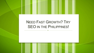 Need Fast Growth Try SEO in the Philippines!