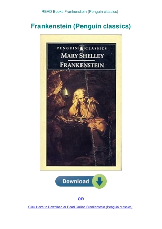 READ Books Frankenstein (Penguin classics)
