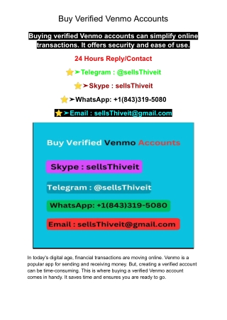 Buy Verified Venmo Accounts