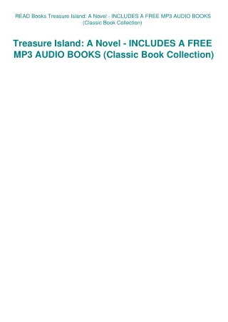 READ Books Treasure Island A Novel - INCLUDES A FREE MP3 AUDIO BOOKS (Classic Book Collection)