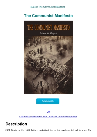 eBooks The Communist Manifesto