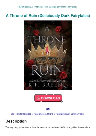 READ Books A Throne of Ruin (Deliciously Dark Fairytales)