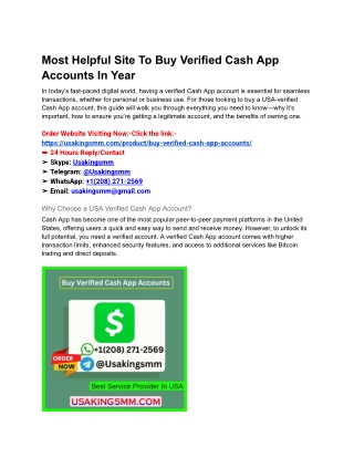 Most Helpful Site To Buy Verified Cash App Accounts In Year