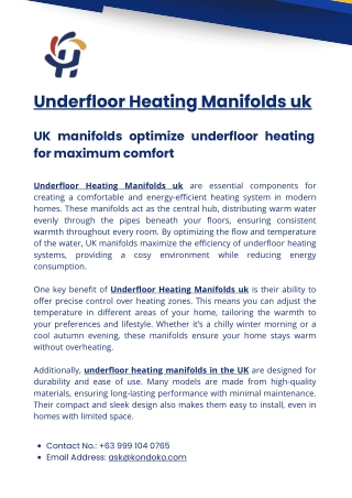 UK manifolds optimize underfloor heating for maximum comfort