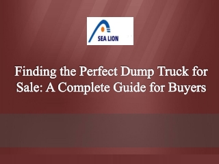 Finding the Perfect Dump Truck for Sale A Complete Guide for Buyers