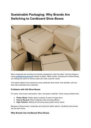 Sustainable Packaging_ Why Brands Are Switching to Cardboard Shoe Boxes