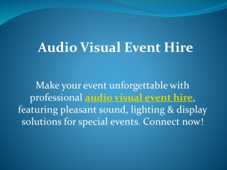 Audio Visual Event Hire