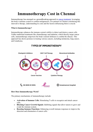 Immunotherapy Cost in Chennai