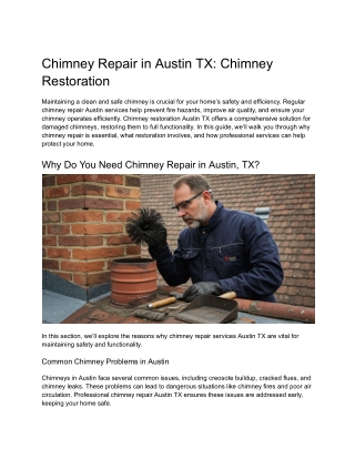 Chimney Repair in Austin TX_ Chimney Restoration