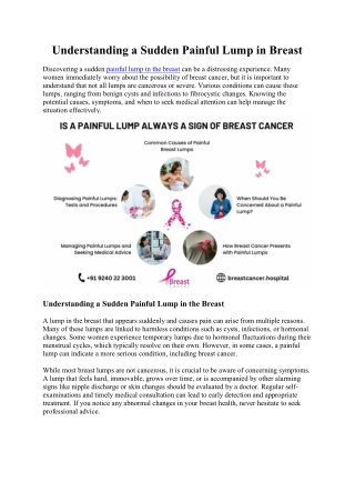Understanding a Sudden Painful Lump in Breast