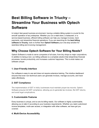 Best Billing Software in Tiruchy