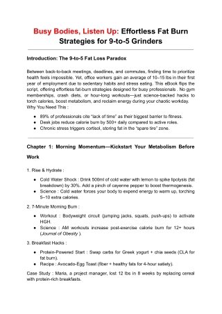 Busy Bodies, Listen Up: Effortless Fat Burn Strategies for 9-to-5 Grinders