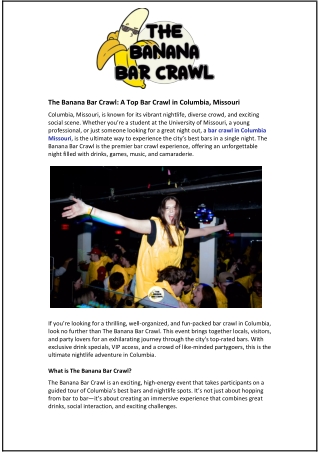 The Banana Bar Crawl: A Top Bar Crawl in Columbia, Missouri