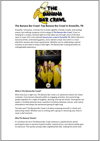 The Banana Bar Crawl: Top Banana Bar Crawl in Knoxville, TN