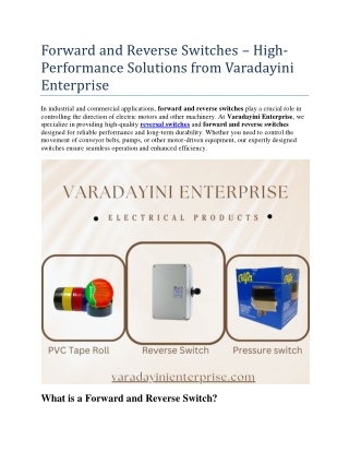 Forward and Reverse Switches