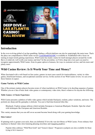 Wild Casino Review: Is It Worth Your Time and Money?