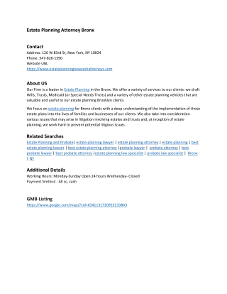 Estate Planning Attorney Bronx