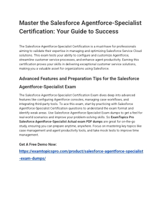 Salesforce Agentforce-Specialist