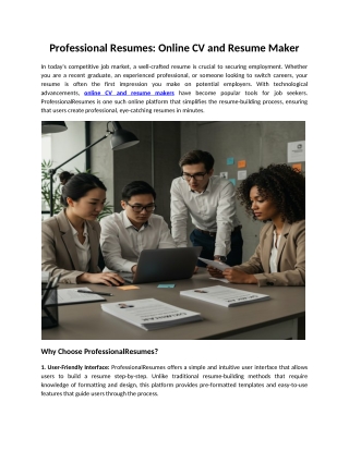 Online CV and Resume Maker - Professional Resumes