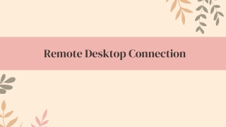 Remote Desktop Connection